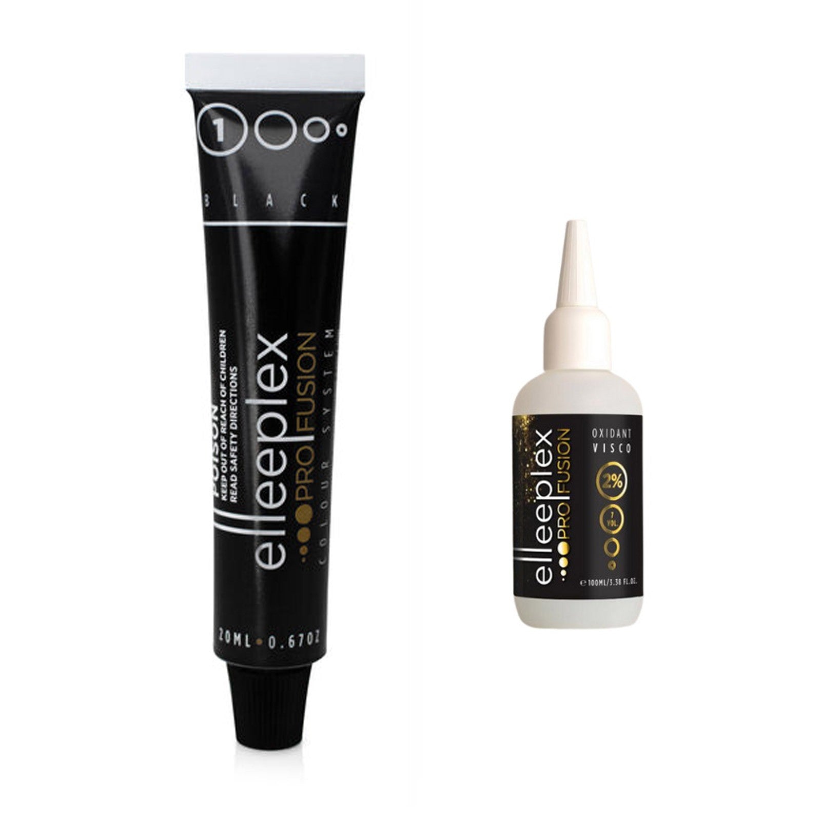 Vopsea de sprancene Elleebana nr 1 Negru si oxidant 2% Elleebana 20 ml.