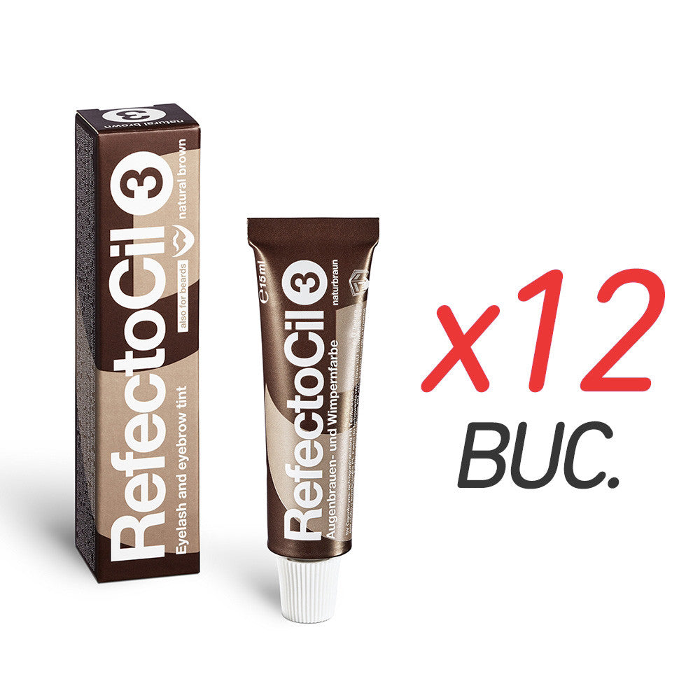 Vopsea sprancene si gene - maro - 3 - 12 buc - Refectocil