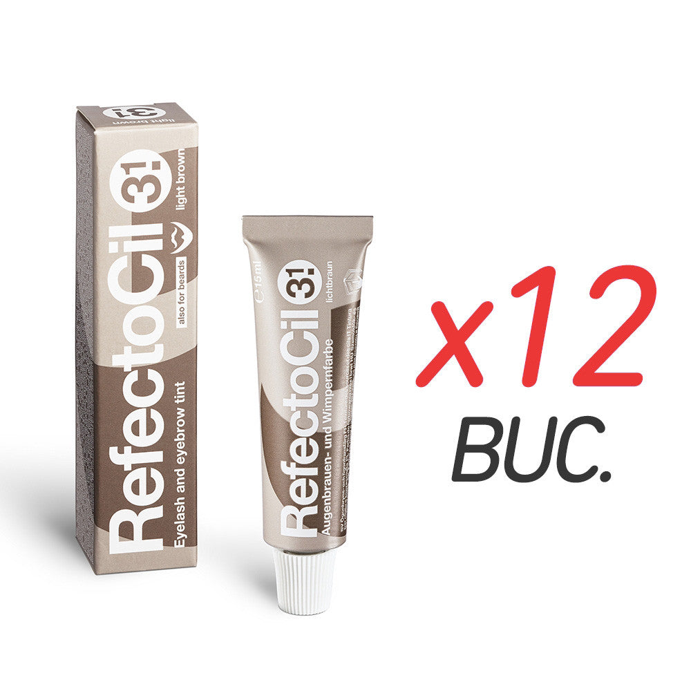 Vopsea sprancene si gene - maro deschis - 3.1 - 12 buc - Refectocil