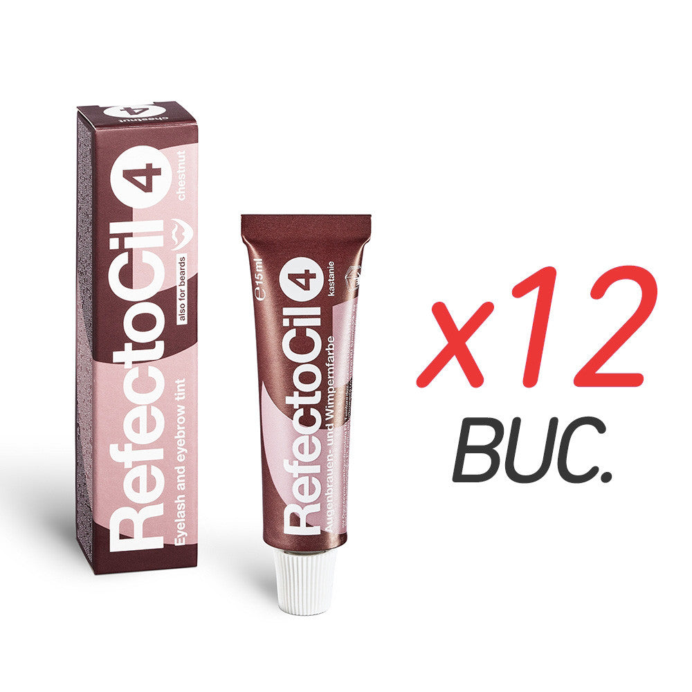 Vopsea sprancene si gene - castaniu - 4 - 12 buc - Refectocil