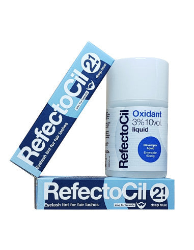 Kit vopsea sprancene si gene cu oxidant + 2 buc negru albastrui - Refectocil