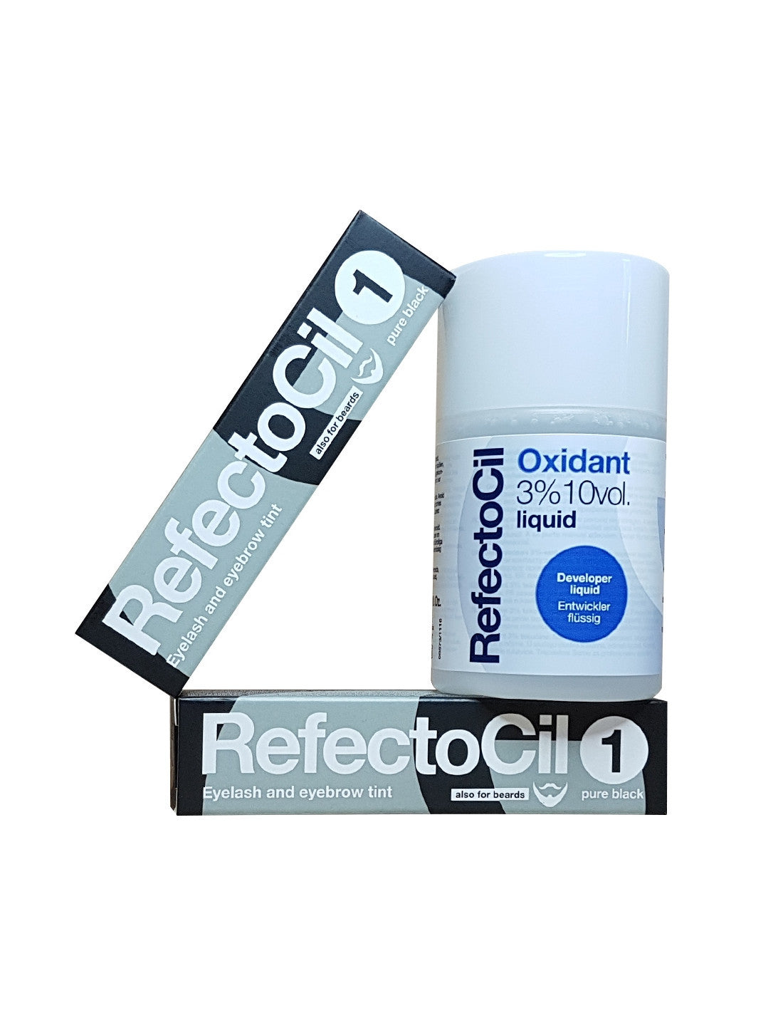 Kit vopsea sprancene si gene cu oxidant + 2 buc negru - Refectocil