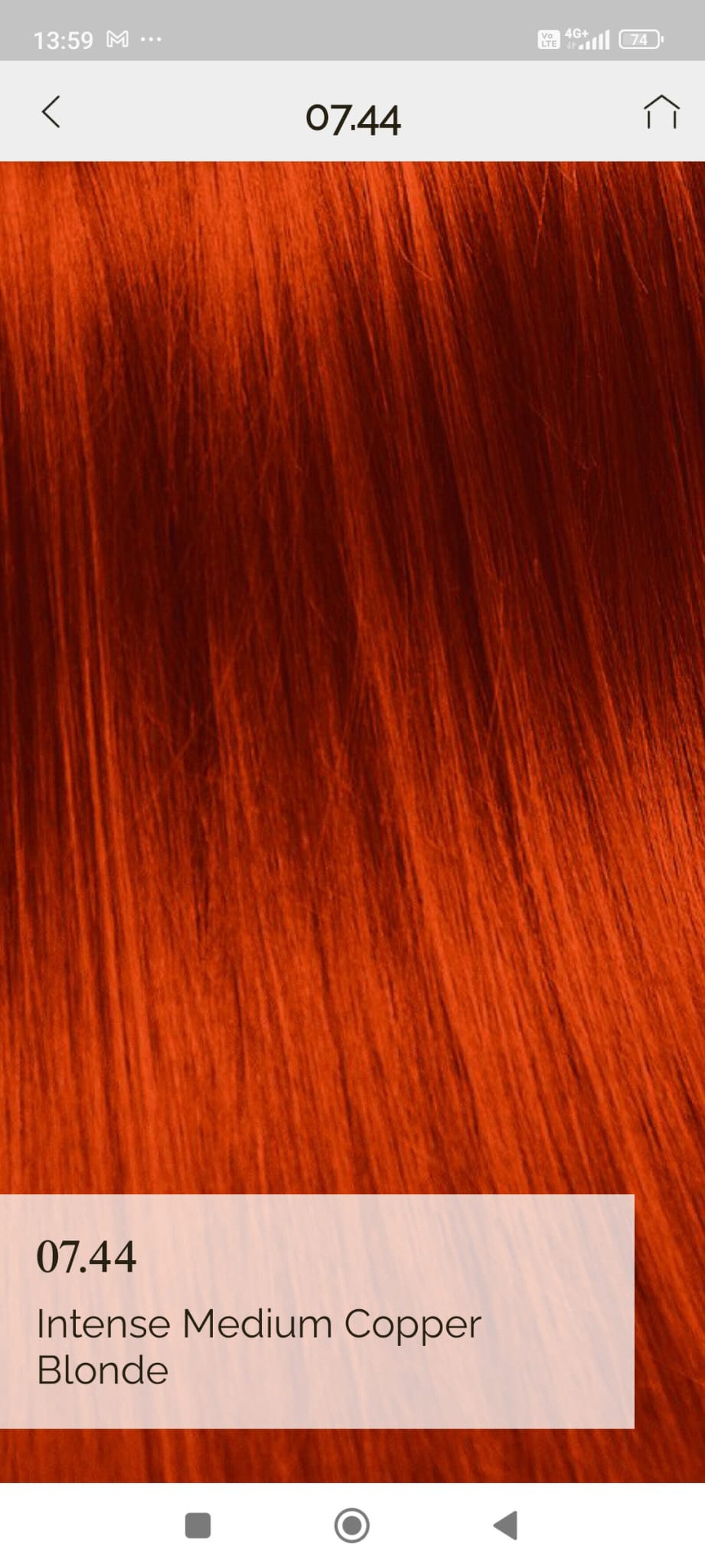 Vopsea de par demi permanenta KinGloss 50 ml. 7.44