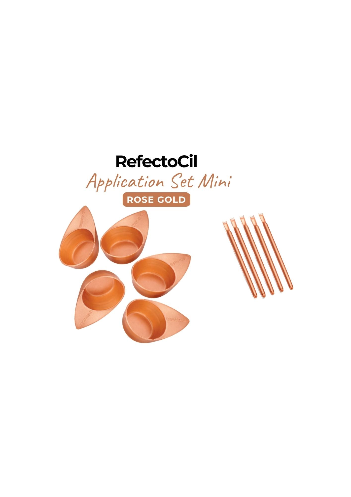 RefectoCil Application Set Mini – Rose Gold - Set mini pentru amestecare vopsea sprâncene și gene